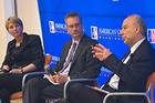Shana Cohen, Stone Ashdown Director at Cambridge University’s Woolf Institute of Abrahamic Faiths, SIS dean James Goldgeier, and Professor Akbar Ahmed, Ibn Khaldun Chair of Islamic Studies